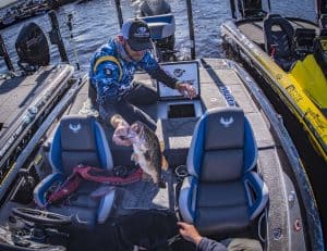 Brandon Lester catching bass