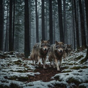 wolves-in-forest